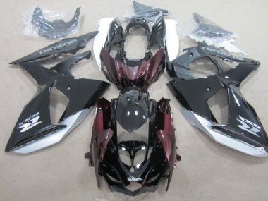 Suzuki GSXR 1000 Motorrad Verkleidung 2009-2016 - Glanzendes Schwarz Silber