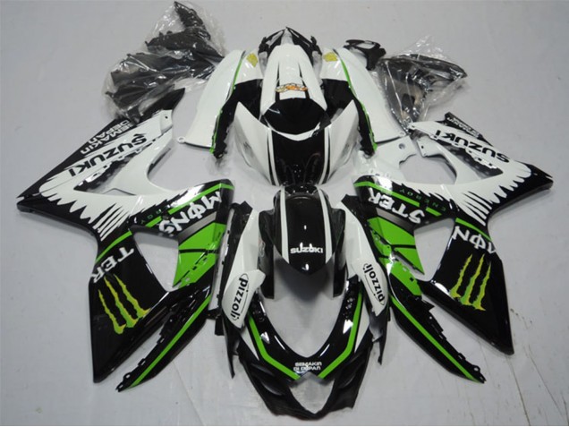 Suzuki GSXR 1000 Motorrad Verkleidung 2009-2016 - Weiss Grun Monster Schwarz Pizzoli