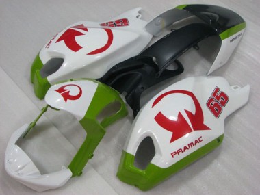 Ducati Monster 696 Motorrad Verkleidung 2008-2012 - Weiss Grun Rot Pramac 65