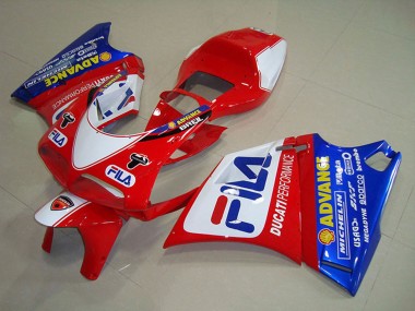 Ducati 748 Motorrad Verkleidung 1993-2005 - Weiss Rot Blau Fila