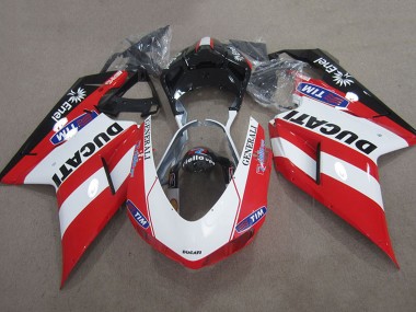 Ducati 1098 Motorrad Verkleidung 2007-2014 - Rot Weiss Schwarz Generali Tim