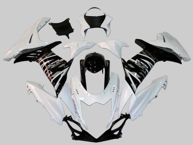 Suzuki GSXR 600/750 Motorrad Verkleidung 2011-2024 - Weiss Glanzendes Schwarz