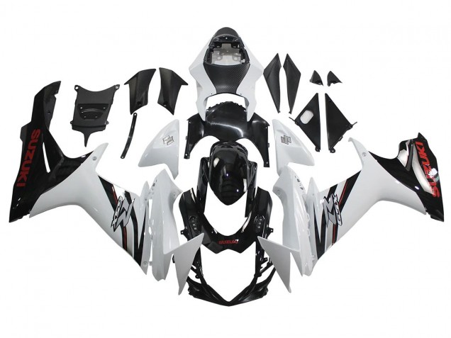 Suzuki GSXR 600/750 Motorrad Verkleidung 2011-2024 - Weiss Glanzendes Schwarz