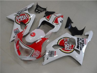 Suzuki GSXR 1000 Motorrad Verkleidung 2000-2002 - Weiss Rot Lucky Strike
