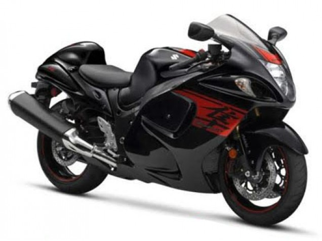 Suzuki GSXR 1300 Hayabusa Motorrad Verkleidung 2008-2020 - Glanzendes Schwarz Rot