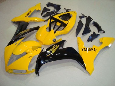 R1 04-06 Motorrad Verkleidungen - Gelb Schwarz Flamme