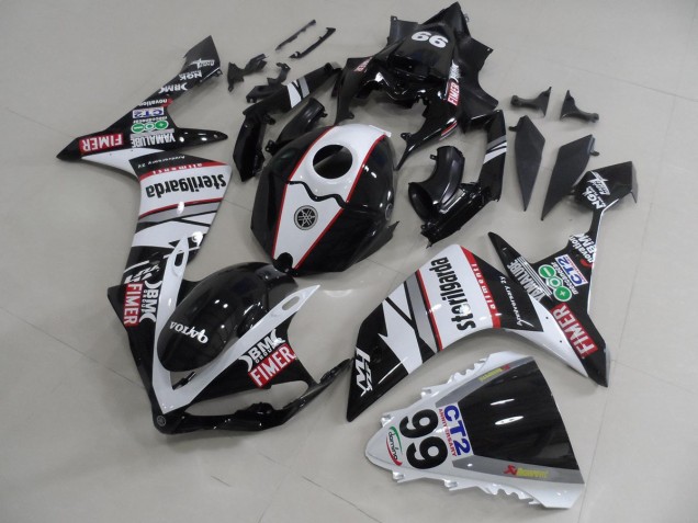 R1 07-08 Motorrad Verkleidungen - Schwarz Weißes Aufkleberpaket R1 07-08 Motorrad Verkleidungen - Schwarz Weißes Aufkleberpaket
