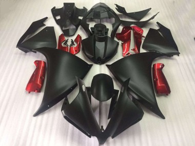 R1 09-11 Motorrad Verkleidungen - Matt Schwarz Glänzend Rot