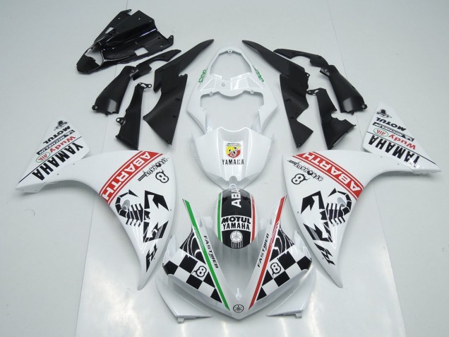 R1 09-11 Motorrad Verkleidungen - Weiß Schwarz Abrath R1 09-11 Motorrad Verkleidungen - Weiß Schwarz Abrath