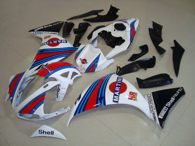 R1 09-11 Motorrad Verkleidungen - Weiß Schwarz Martini R1 09-11 Motorrad Verkleidungen - Weiß Schwarz Martini