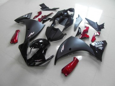 R1 12-14 Motorrad Verkleidungen - Matt Schwarz Rot