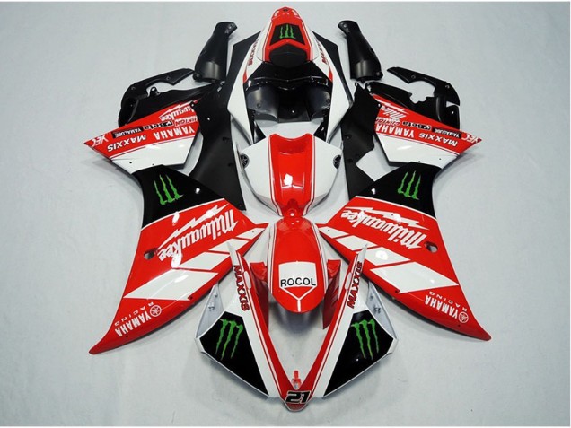 R1 12-14 Motorrad Verkleidungen - Rot Weiß Rocol R1 12-14 Motorrad Verkleidungen - Rot Weiß Rocol