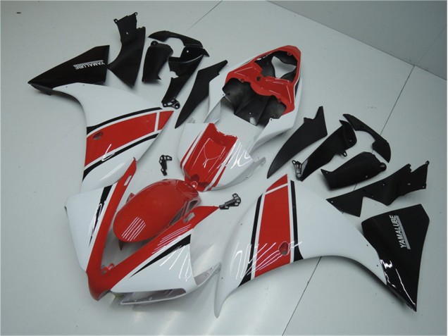 R1 12-14 Motorrad Verkleidungen - Weiß Rot Schwarz R1 12-14 Motorrad Verkleidungen - Weiß Rot Schwarz