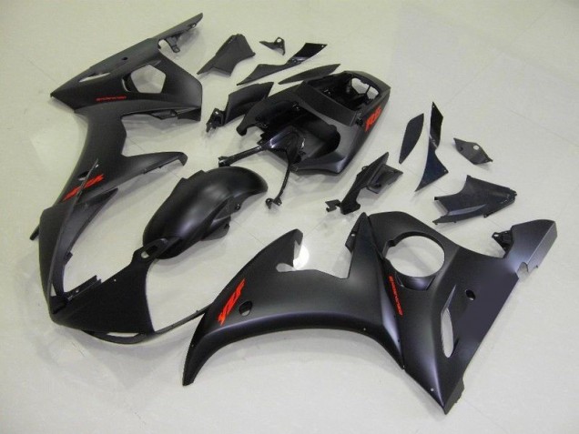 R6 03-05 Motorrad Verkleidungen - Matt Schwarze und rote Aufkleber R6 03-05 Motorrad Verkleidungen - Matt Schwarze und rote Aufkleber