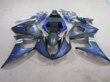 R6 03-05 Motorrad Verkleidungen - Schwarze Blau Flamme