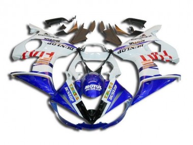R6 03-05 Motorrad Verkleidungen - Weiß Blau Fiat Motul Dunlop