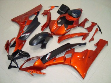 R6 06-07 Motorrad Verkleidung - Orange Matt schwarz