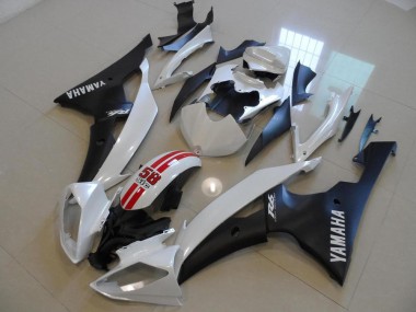 R6 08-16 Motorrad Verkleidungen - Perl Weiß und Schwarz 58 Sic