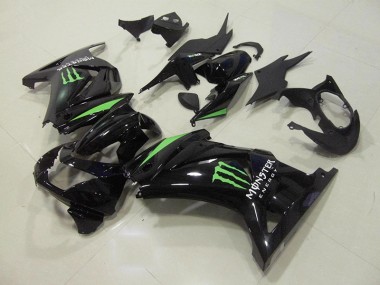 ZX 250R 08-12 Motorrad Verkleidungen - Schwarz Grün Monster Energie
