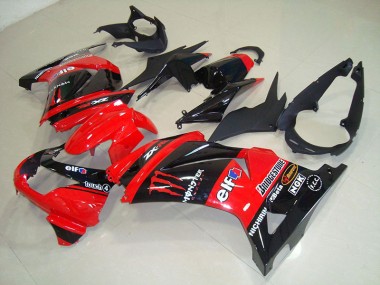 ZX 250R 08-12 Motorrad Verkleidungen - Schwarz Rot Monster