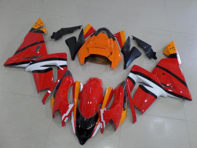 ZX10R 03-05 Motorrad Verkleidungen - Orange Schwarz und Weiß ZX10R 03-05 Motorrad Verkleidungen - Orange Schwarz und Weiß