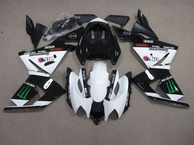 ZX10R 03-05 Motorrad Verkleidungen - Schwarz Weißes Monster
