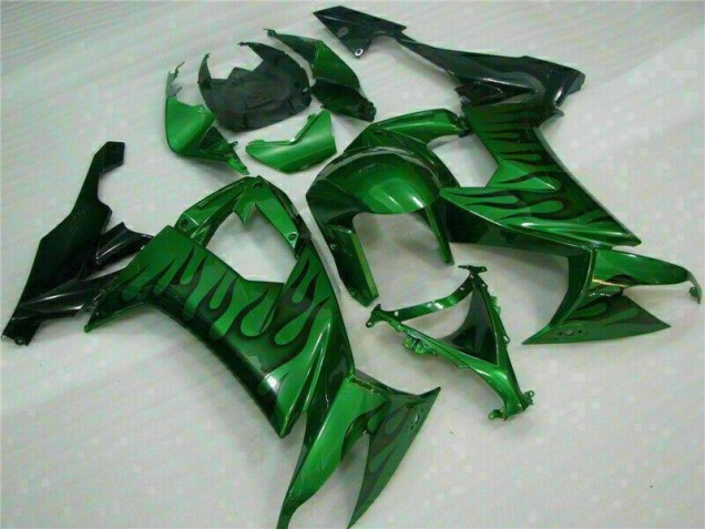 ZX10R 08-10 Motorrad Verkleidungen - Grüne Flamme ZX10R 08-10 Motorrad Verkleidungen - Grüne Flamme