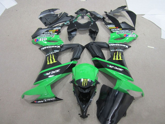 ZX10R 08-10 Motorrad Verkleidungen - Schwarz Grünes Monster