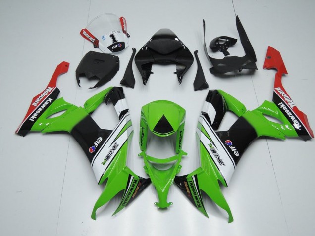 ZX10R 08-10 Motorrad Verkleidungen - Weiß Schwarz Und Grün ZX10R 08-10 Motorrad Verkleidungen - Weiß Schwarz Und Grün