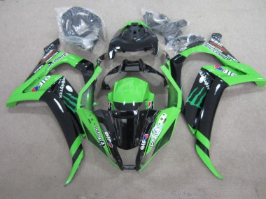 ZX10R 11-15 Motorrad Verkleidungen - Schwarz Grün Touch4 Monster