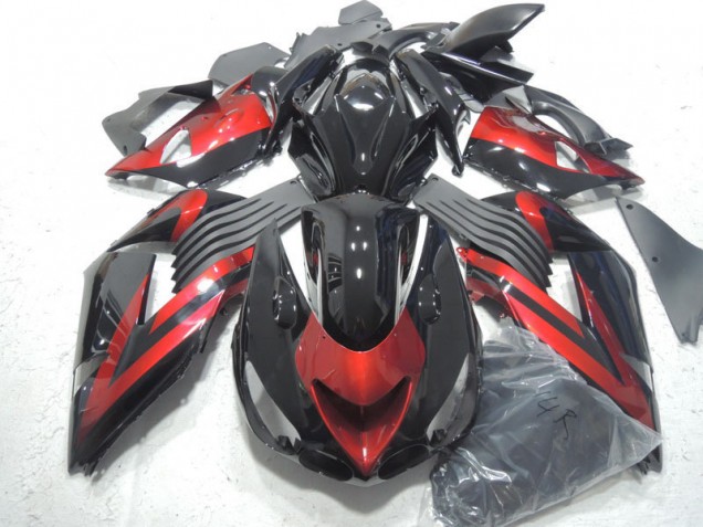 ZX14R ZZR 1400 06-11 Motorrad Verkleidungen - Schwarz Rot ZX14R ZZR 1400 06-11 Motorrad Verkleidungen - Schwarz Rot