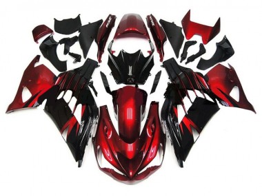 ZX14R ZZR 1400 12-21 Motorrad Verkleidungen - Rot Schwarz