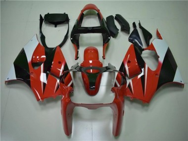 ZX6R 00-02 Motorrad Verkleidungen - Rot Schwarz Weiß