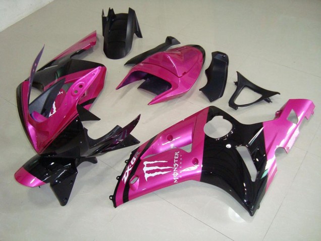 ZX6R 03-04 Motorrad Verkleidungen - Rosa Schwarz Monster ZX6R 03-04 Motorrad Verkleidungen - Rosa Schwarz Monster