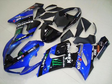 ZX6R 05-06 Motorrad Verkleidungen - Bonbon blau Monster