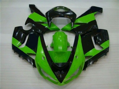 ZX6R 05-06 Motorrad Verkleidungen - Grün Schwarz