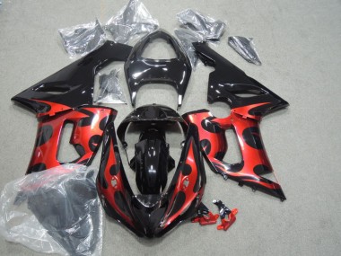ZX6R 05-06 Motorrad Verkleidungen - Schwarz Rot