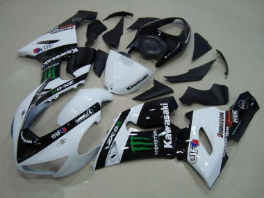 ZX6R 05-06 Motorrad Verkleidungen - Weiß Monster