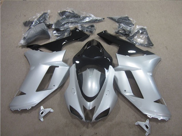 ZX6R 07-08 Motorrad Verkleidungen - Silber Schwarz ZX6R 07-08 Motorrad Verkleidungen - Silber Schwarz