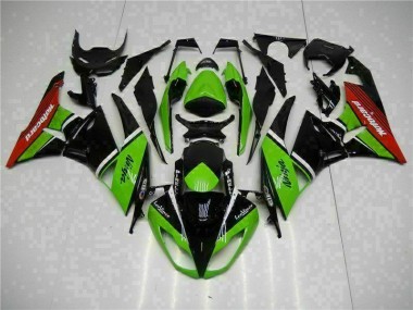 ZX6R 09-12 Motorrad Verkleidungen - Grün Schwarz Rot