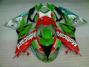 ZX6R 09-12 Motorrad Verkleidungen - Rot Grün Motocard