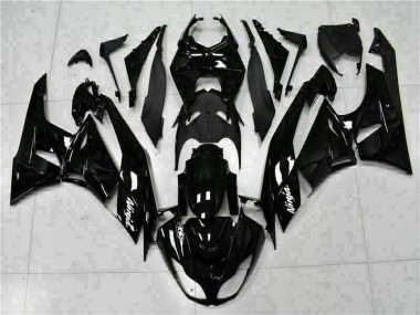 ZX6R 09-12 Motorrad Verkleidungen - Schwarz Weißer Ninja