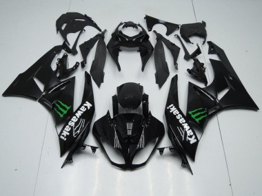 ZX6R 09-12 Motorrad Verkleidungen - Schwarz mit Monster